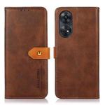 For OPPO Reno8 T 4G KHAZNEH Dual-color Cowhide Texture Flip Leather Phone Case(Brown)