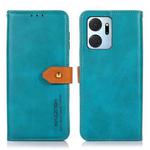 For Honor X7a 4G KHAZNEH Dual-color Cowhide Texture Flip Leather Phone Case(Blue)