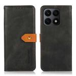 For Honor X8a 4G KHAZNEH Dual-color Cowhide Texture Flip Leather Phone Case(Black)
