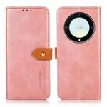 For Honor X9a / X40 5G KHAZNEH Dual-color Cowhide Texture Flip Leather Phone Case(Rose Gold)