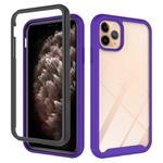 For iPhone 11 Pro Max Starry Sky Solid Color Series Shockproof PC + TPU Protective Case(Purple)