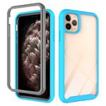 For iPhone 11 Pro Max Starry Sky Solid Color Series Shockproof PC + TPU Protective Case(Light Blue)