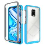 For Xiaomi Redmi Note 9S / Note 9 Pro Starry Sky Solid Color Series Shockproof PC + TPU Protective Case(Light Blue)