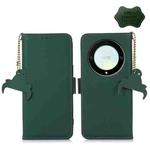 For Honor X9a 4G Genuine Leather Magnetic RFID Leather Phone Case(Green)