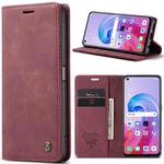 CaseMe 013 Multifunctional Horizontal Flip Leather Phone Case For OPPO A96 4G / A36 4G／A76 4G／K10 4G ／Realme 9i 4G (Wine Red)