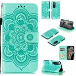 For Huawei nova 7 Mandala Embossing Pattern Horizontal Flip PU Leather Case with Holder & Card Slots & Walle & Lanyard(Green)