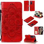 For Huawei nova 7 Pro Mandala Embossing Pattern Horizontal Flip PU Leather Case with Holder & Card Slots & Walle & Lanyard(Red)