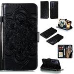 For Huawei nova 7 Pro Mandala Embossing Pattern Horizontal Flip PU Leather Case with Holder & Card Slots & Walle & Lanyard(Black)