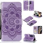 For Huawei nova 7 Pro Mandala Embossing Pattern Horizontal Flip PU Leather Case with Holder & Card Slots & Walle & Lanyard(Purple)