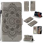 For Huawei Enjoy 10e Mandala Embossing Pattern Horizontal Flip PU Leather Case with Holder & Card Slots & Walle & Lanyard(Grey)