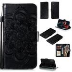 For Huawei Enjoy 10e Mandala Embossing Pattern Horizontal Flip PU Leather Case with Holder & Card Slots & Walle & Lanyard(Black)