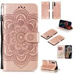 For Huawei Enjoy 10e Mandala Embossing Pattern Horizontal Flip PU Leather Case with Holder & Card Slots & Walle & Lanyard(Pink)