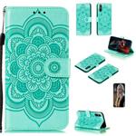 For Huawei Enjoy 10e Mandala Embossing Pattern Horizontal Flip PU Leather Case with Holder & Card Slots & Walle & Lanyard(Green)