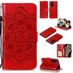 For Huawei Honor 30 Mandala Embossing Pattern Horizontal Flip PU Leather Case with Holder & Card Slots & Walle & Lanyard(Red)