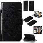 For Huawei Honor 30 Mandala Embossing Pattern Horizontal Flip PU Leather Case with Holder & Card Slots & Walle & Lanyard(Black)