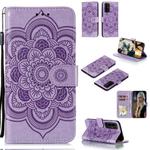 For Huawei Honor 30 Mandala Embossing Pattern Horizontal Flip PU Leather Case with Holder & Card Slots & Walle & Lanyard(Purple)