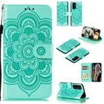 For Huawei Honor 30 Mandala Embossing Pattern Horizontal Flip PU Leather Case with Holder & Card Slots & Walle & Lanyard(Green)