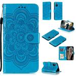 For Huawei Honor 30S Mandala Embossing Pattern Horizontal Flip PU Leather Case with Holder & Card Slots & Walle & Lanyard(Blue)