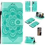 For Huawei Honor 30S Mandala Embossing Pattern Horizontal Flip PU Leather Case with Holder & Card Slots & Walle & Lanyard(Green)