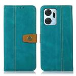 For Honor X7a 4G Stitching Thread Calf Texture Leather Phone Case(Light Green)
