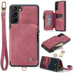 For Samsung Galaxy S23 5G CaseMe C20 Multifunctional RFID Leather Phone Case(Red)