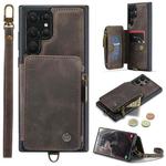 For Samsung Galaxy S23 Ultra 5G CaseMe C20 Multifunctional RFID Leather Phone Case(Dark Coffee)