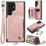 For Samsung Galaxy S23 Ultra 5G CaseMe C20 Multifunctional RFID Leather Phone Case(Pink)