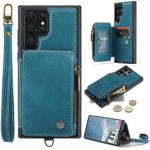 For Samsung Galaxy S23 Ultra 5G CaseMe C20 Multifunctional RFID Leather Phone Case(Blue)
