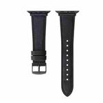 Crazy Horse Genuine Leather Watch Band For Apple Watch Ultra 49mm / Series 8&7 45mm / SE 2&6&SE&5&4 44mm / 3&2&1 42mm(Full Black)