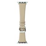 Silk Leather Watch Band For Apple Watch Series 8&7 41mm / SE 2&6&SE&5&4 40mm / 3&2&1 38mm(Apricot)