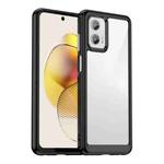 For Motorola Moto G73 Colorful Series Acrylic + TPU Phone Case(Black)