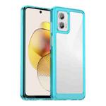 For Motorola Moto G73 Colorful Series Acrylic + TPU Phone Case(Transparent Blue)