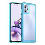 For Motorola Moto G13 Colorful Series Acrylic + TPU Phone Case(Transparent Blue)