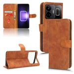 For Realme GT Neo 5 Skin Feel Magnetic Flip Leather Phone Case(Brown)