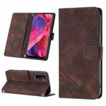 For OPPO A54 5G / A74 5G / A93 5G Skin-feel Embossed Leather Phone Case(Brown)