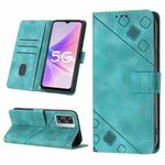 For OPPO A57 5G 2022 / 4G Skin-feel Embossed Leather Phone Case(Green)