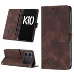 For OPPO K10 5G Skin-feel Embossed Leather Phone Case(Brown)