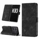 For OPPO K10 5G Skin-feel Embossed Leather Phone Case(Black)