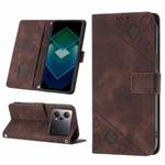 For OPPO K10 Pro 5G Skin-feel Embossed Leather Phone Case(Brown)