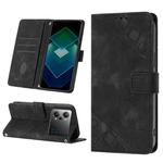 For OPPO K10 Pro 5G Skin-feel Embossed Leather Phone Case(Black)