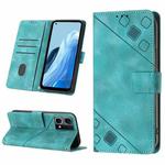 For OPPO Reno7 4G / F21 Pro Skin-feel Embossed Leather Phone Case(Green)