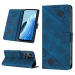 For OPPO Reno7 4G / F21 Pro Skin-feel Embossed Leather Phone Case(Blue)