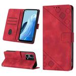 For OPPO Reno7 4G / F21 Pro Skin-feel Embossed Leather Phone Case(Red)