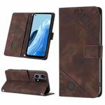 For OPPO Reno7 4G / F21 Pro Skin-feel Embossed Leather Phone Case(Brown)