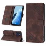 For OPPO Reno7 5G Foreign / Find X5 Lite Skin-feel Embossed Leather Phone Case(Brown)