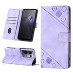 For OPPO Reno8 Pro 5G Skin-feel Embossed Leather Phone Case(Light Purple)