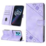 For Realme 9 Pro+ 5G / 9 4G Skin-feel Embossed Leather Phone Case(Light Purple)