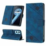 For Realme 9i / OPPO A36 / A76 Skin-feel Embossed Leather Phone Case(Blue)