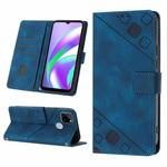 For Realme C12 / C15 / C25 / C25s Skin-feel Embossed Leather Phone Case(Blue)