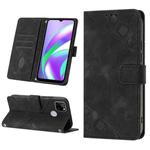 For Realme C12 / C15 / C25 / C25s Skin-feel Embossed Leather Phone Case(Black)